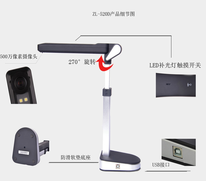 哲林ZL-520D高拍仪