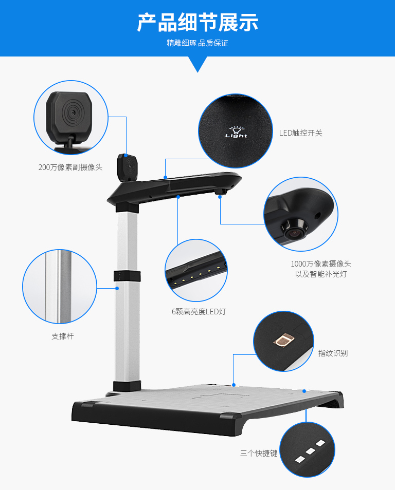 哲林L1080A3RS高拍仪