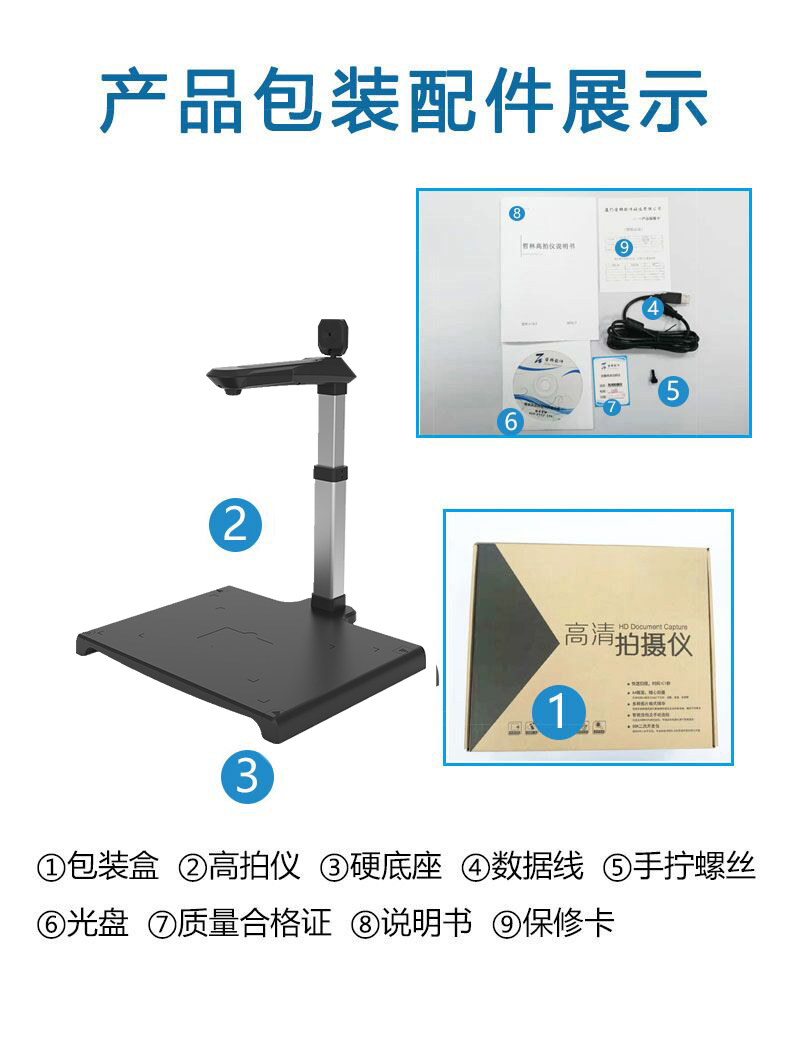 高拍仪组成配件盘点